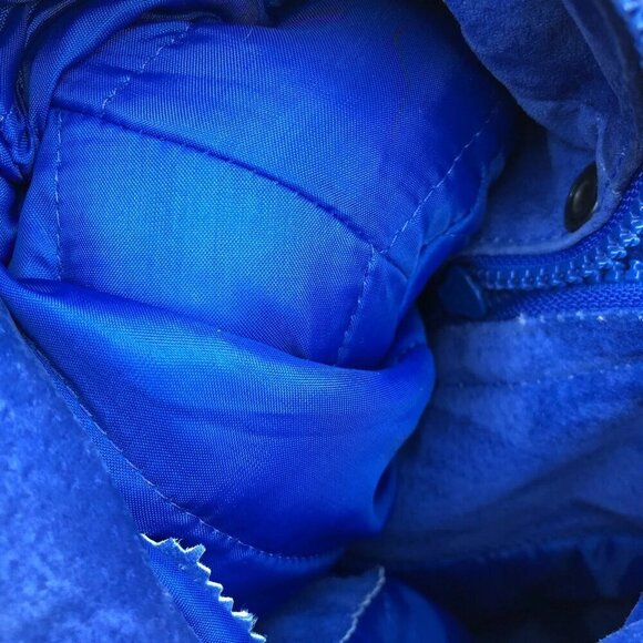 VTG 90s TIDEWATER TRADERS Jacket Women's LARGE Leather Suede Blue Retro Coat​​​ - Picture 11 of 14